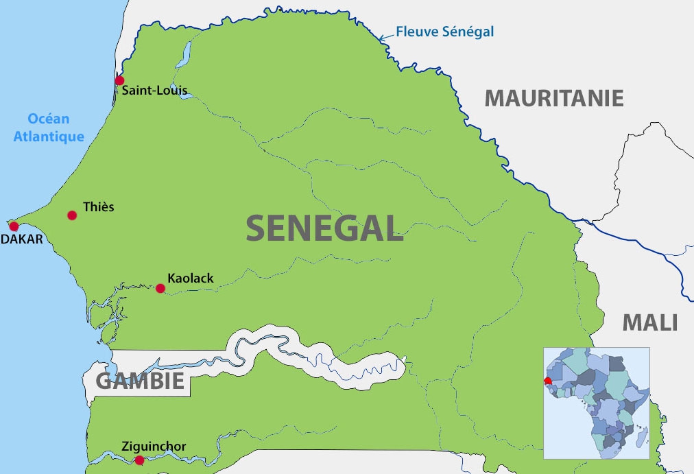 Carte du Sénégal - Gret